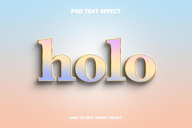 PSD effet de texte de style holographique