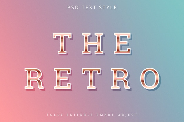 PSD effet de texte de style rétro