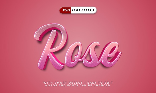 Effetto di testo in stile 3d Rose pnk modificabile