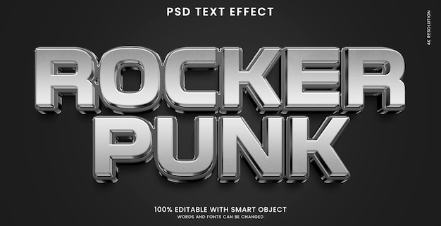 Effetto testo 3d rocker punk