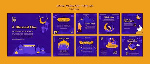 Eid al-adha Sammlung von Instagram-Posts