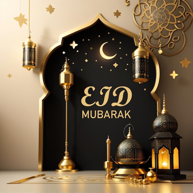 Eid Mubarak Hintergrunddesign Vorlage Banner