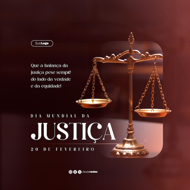 Ein Social-Media-Post zum Dia Mundial da Justicia