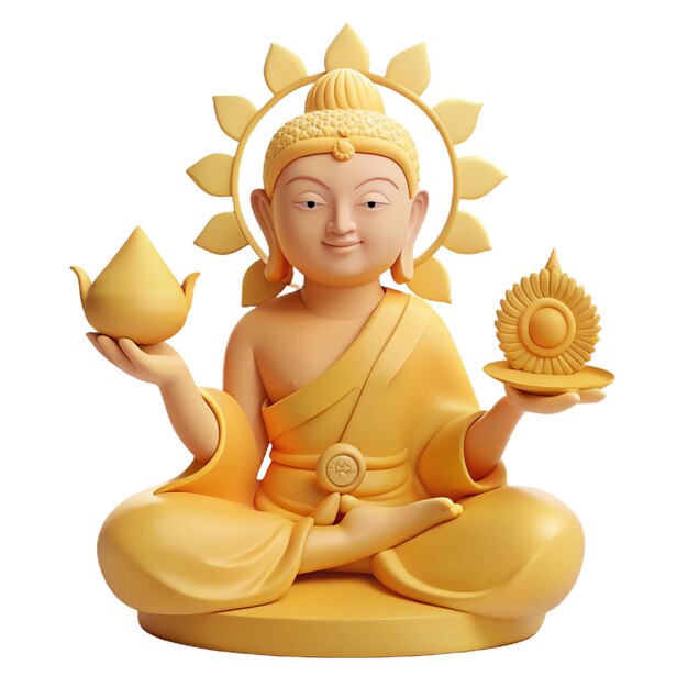 eine Buddha-Statue mit einem Goldblatt auf dem Kopf