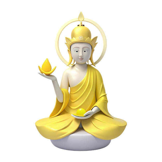 eine Buddha-Statue mit einem Goldblatt auf dem Kopf