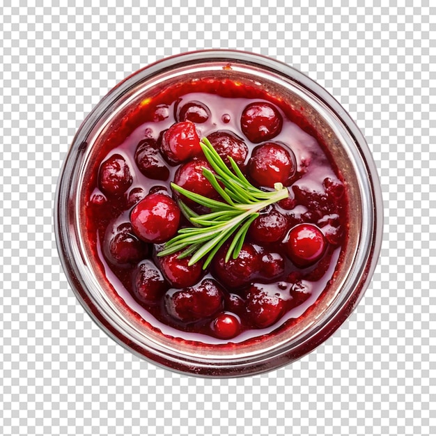 PSD eine cranberry-sauce von oben isolierter weißer hintergrund