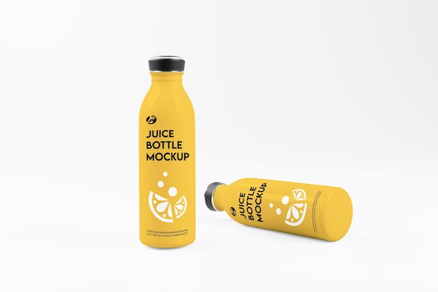 Eine gelbe Saftflasche namens Little Mockup