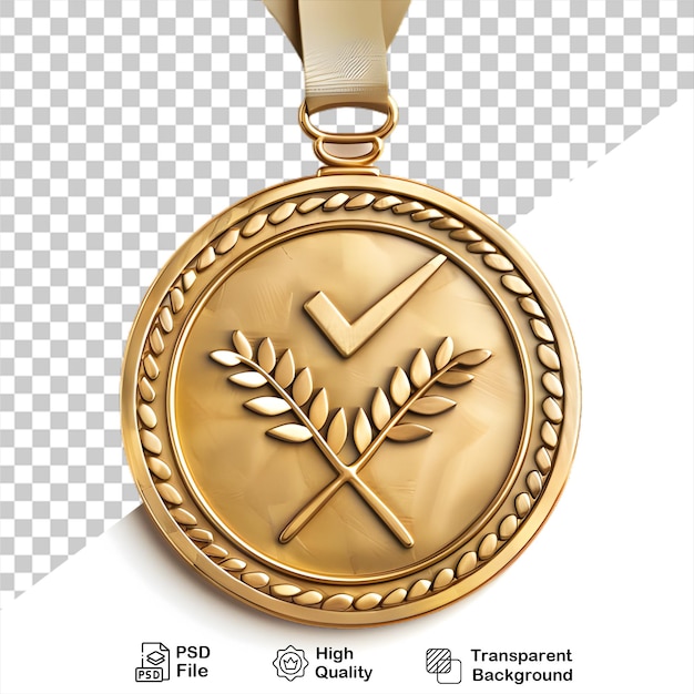 eine Medaille mit einem Goldmedaille auf durchsichtigem Hintergrund