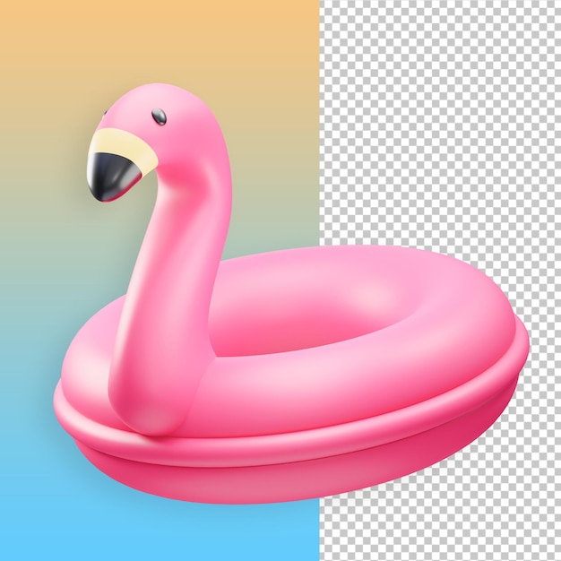 PSD eine rosafarbene flamingo-3d-illustration