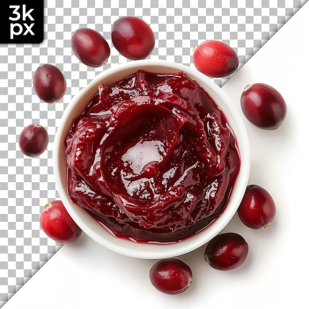 PSD eine schüssel mit cranberries im hintergrund