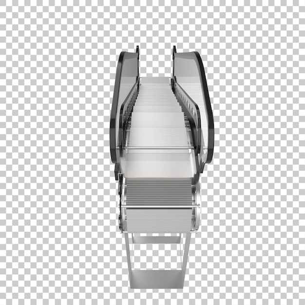 PSD einzelne rolltreppe isoliert auf transparentem hintergrund, 3d-darstellung