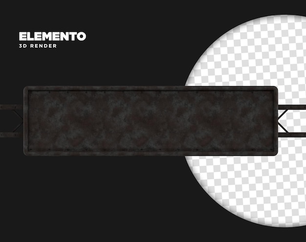 Elemento 3D de Ferro Sujo de Metal