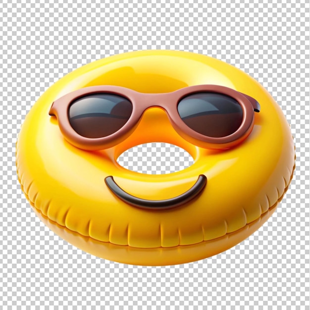 Emoji flottant dans la piscine