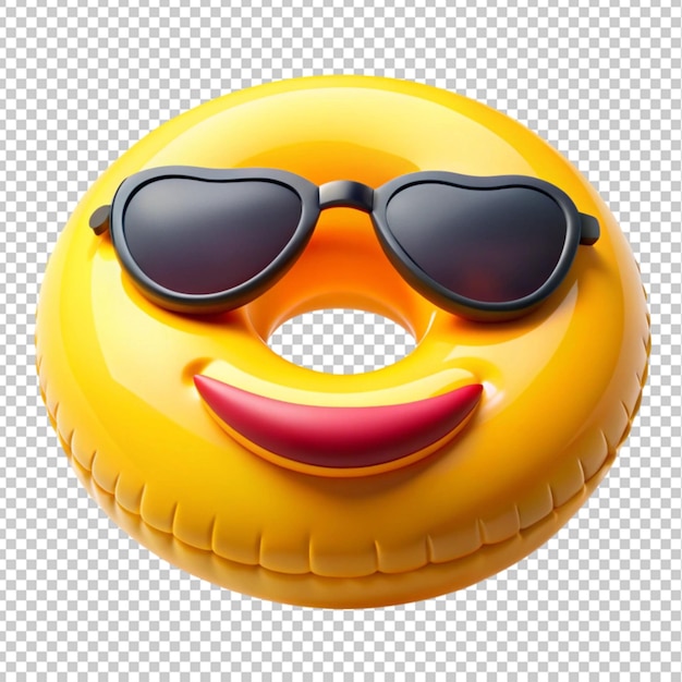 Emoji flottant dans la piscine