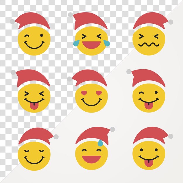 PSD emoticon di babbo natale isolato su vettore trasparente