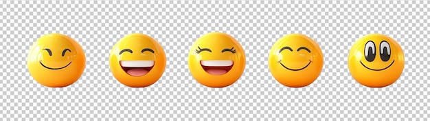 PSD emoticon in stile cartone animato sorridente con gli occhi chiusi icona su sfondo trasparente