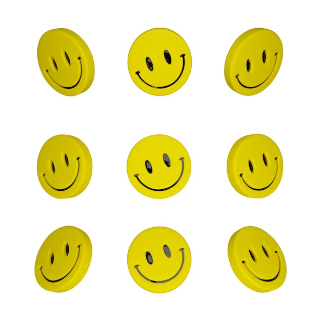 PSD emoticone sorridente icona o simbolo 3d