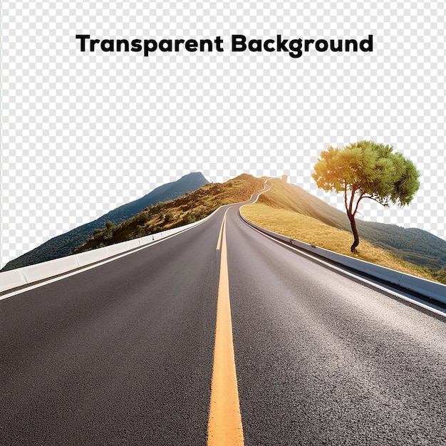 Empty Road Journey fundo transparente em PNG