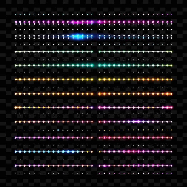 PSD un ensemble de lumières led colorées avec un motif de points et de points