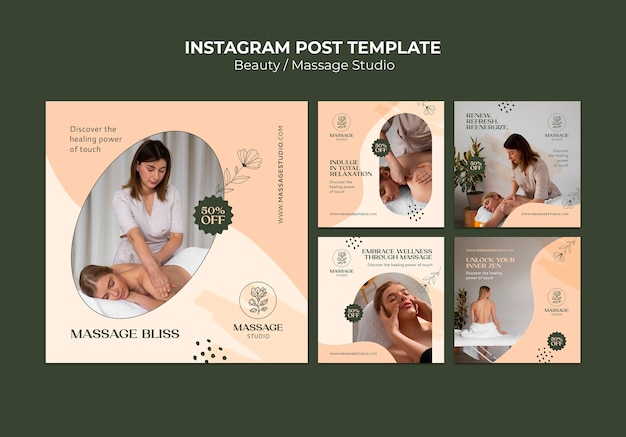 Un ensemble de modèles de posts Instagram pour la beauté