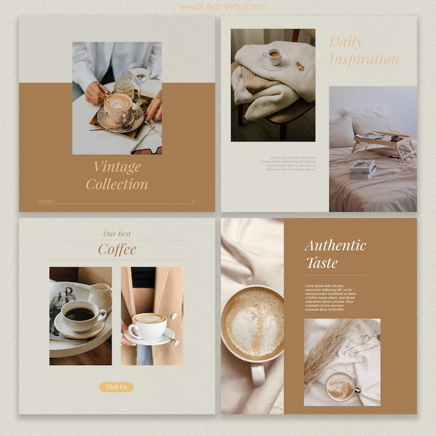 PSD ensemble de publications instagram café