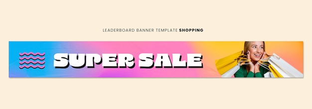 PSD entwurf der vorlage für ein banner auf der shopping-leaderboard