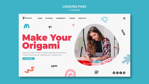 Erstellen Sie eine Origami-Landingpage-Vorlage