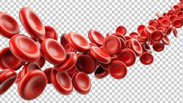 Erythrozyten Blutzellstrom isoliert transparenter Hintergrund