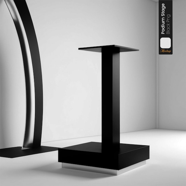 PSD estágio template podium estágio mockup png black speaker stand apresentação isolada