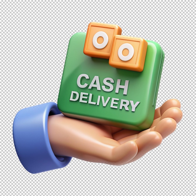 PSD este é o cash on delivery 3d render illustration icon arquivo jpg de alta resolução isolado em um fundo branco