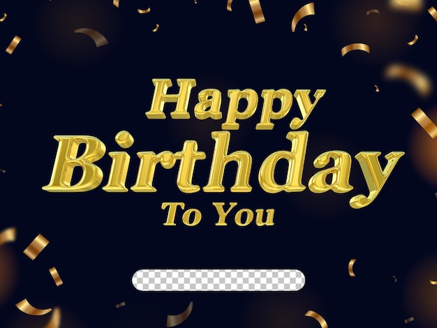 PSD estilos de renderização 3d de texto de feliz aniversário