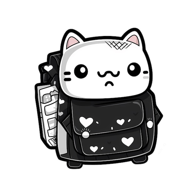 PSD l'étiquette du sac à dos kawaii est un fichier transparent png