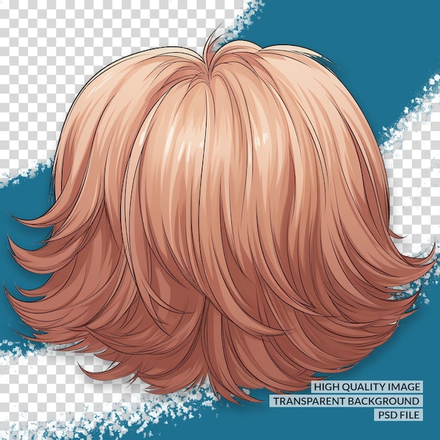 PSD extensions de cheveux 3d png clipart fond isolé transparent