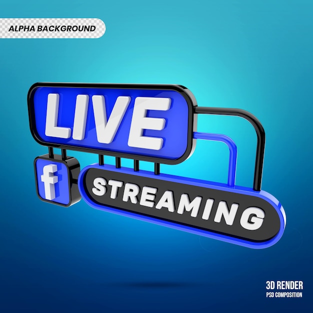 PSD facebook live-streaming 3d-rendering