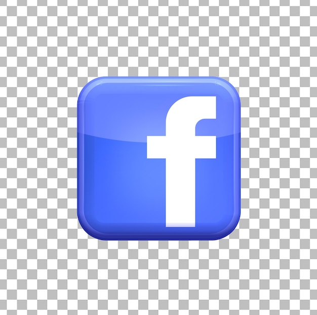 PSD facebook-symbol im 3d-effekt