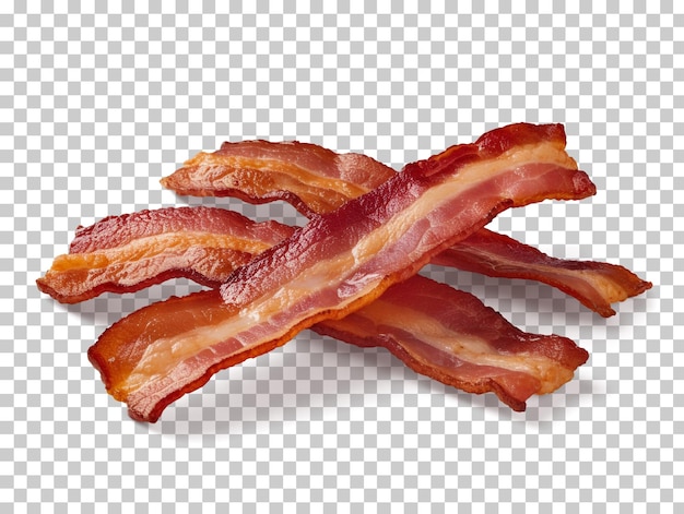 PSD fatias de bacon isoladas em transparente png psd