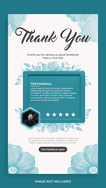 PSD feedback concept template design e testemunho de mídia social instagram story template premium psd