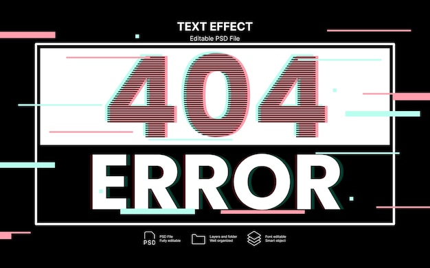 PSD fehlertext-effekt 404