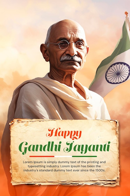 Feliz Gandhi Jayanti de 2 de Outubro modelo de design