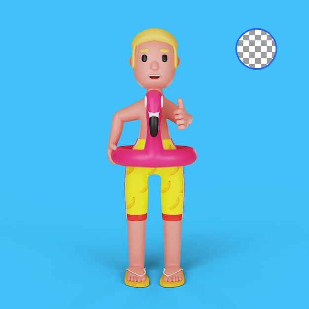 férias de verão de pessoas de personagem 3d