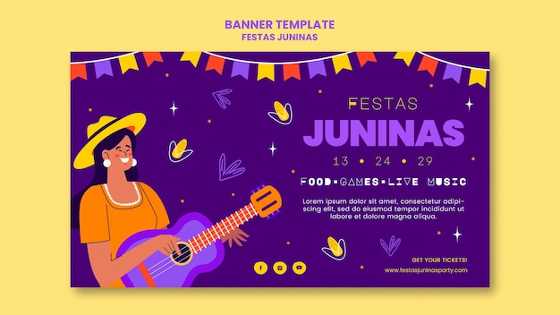 Festas juninas horizontale Bannervorlage