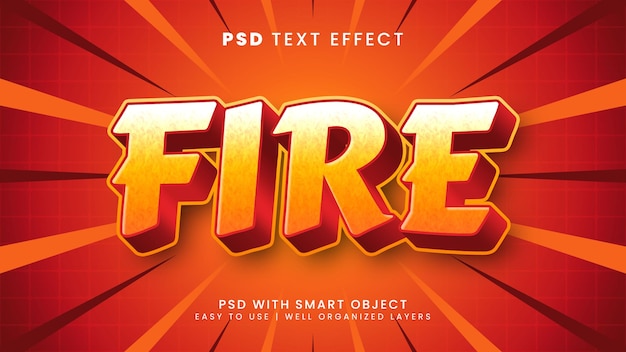 Feu effet de texte modifiable 3d avec flamme et style de police chaud