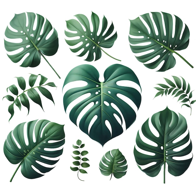 PSD les feuilles de monstera isolées sur un fond transparent