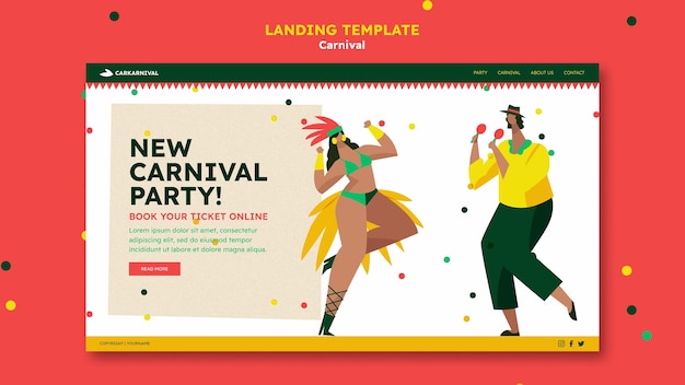 Flache Design-Landingpage-Karnevalsvorlage