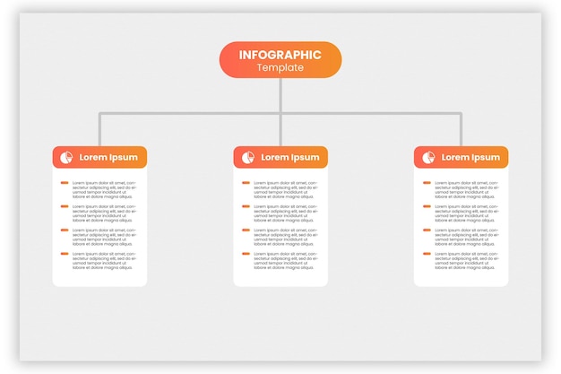 PSD flache infografik-vorlage mit orangefarbenem gradient