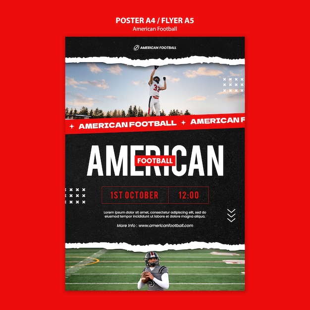 PSD flaches design-american-football-poster