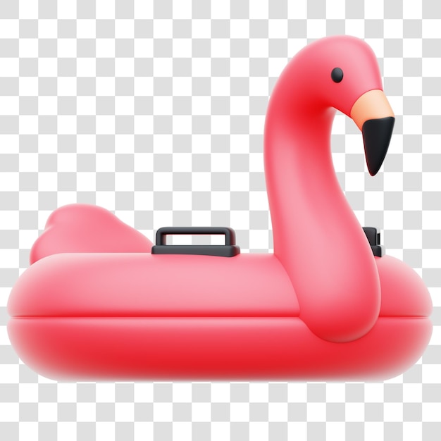 PSD flamingo float 3d-rendering-symbol isoliert auf transparentem hintergrund