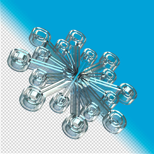 PSD flocon de neige en verre rendu 3d