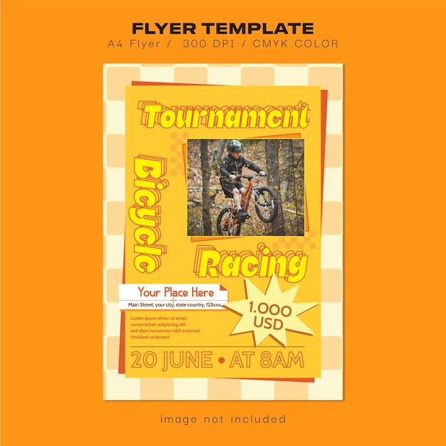 PSD flyer do torneio de bicicletas