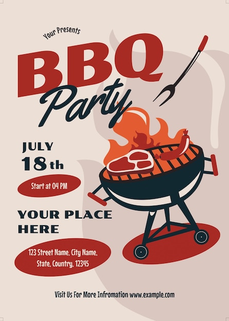 PSD flyer de la fête du barbecue